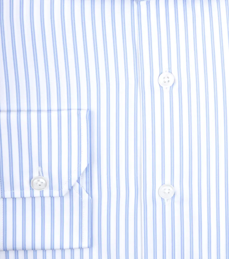 Easy-iron plain white poplin shirt