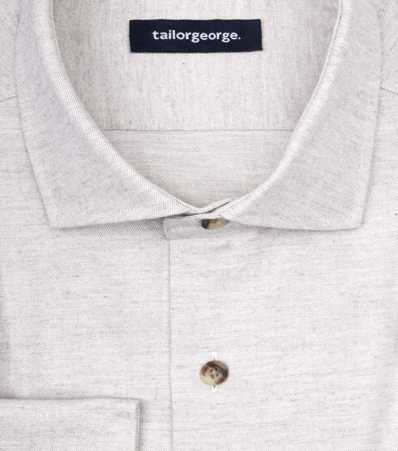 Easy-iron plain white poplin shirt