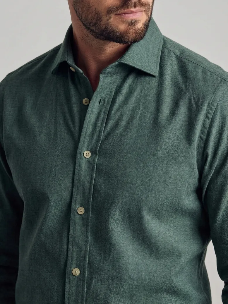Easy-iron plain white poplin shirt