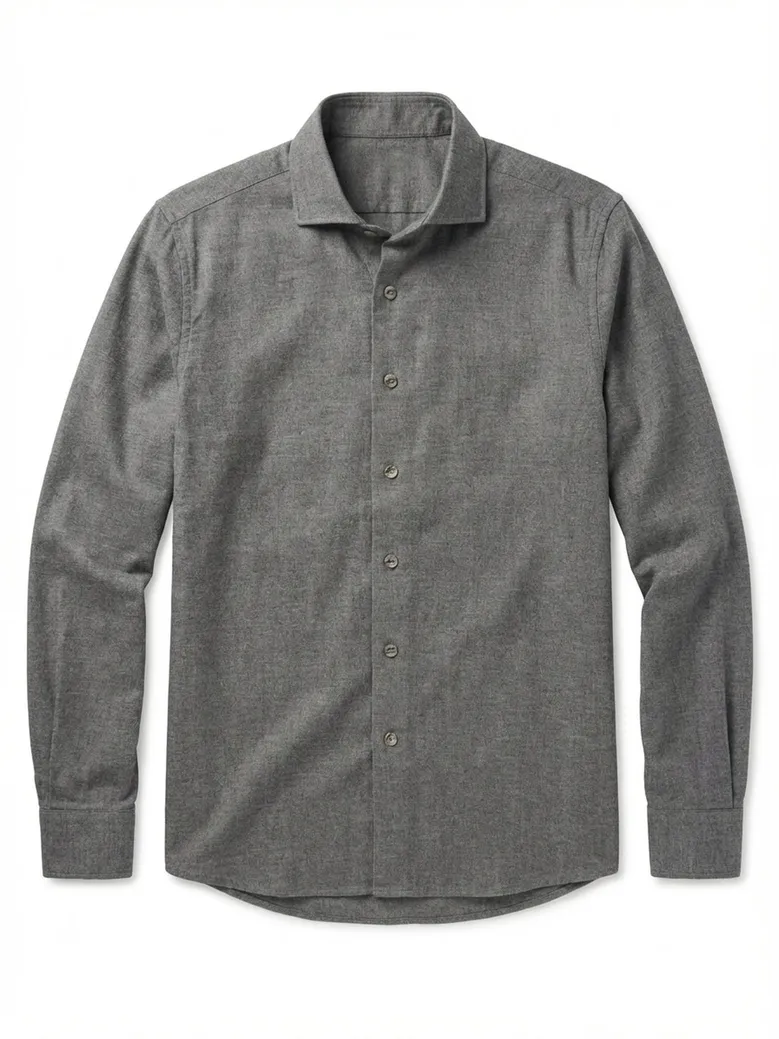 Easy-iron plain white poplin shirt
