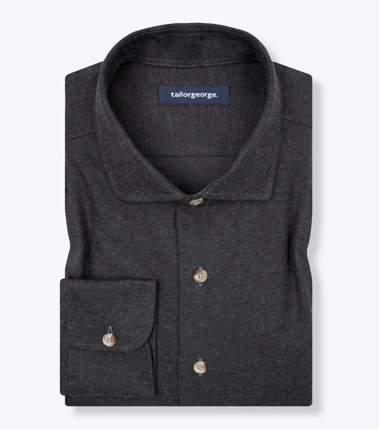Easy-iron plain white poplin shirt