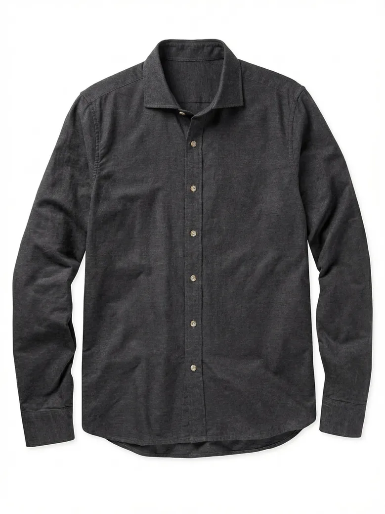 Easy-iron plain white poplin shirt