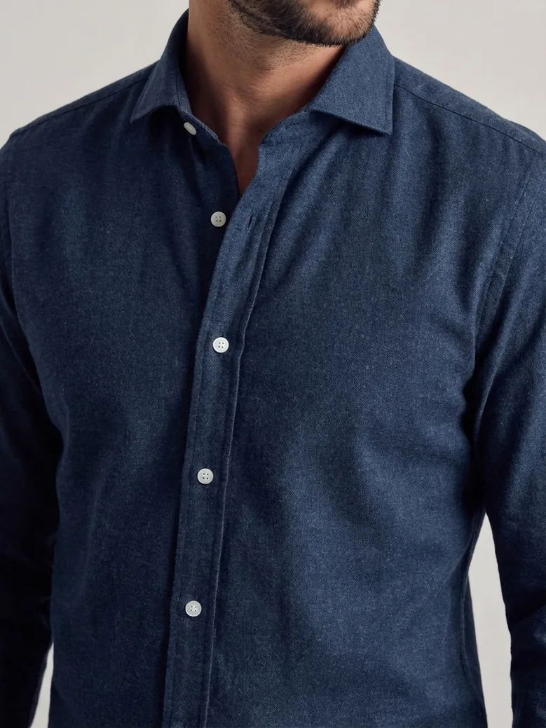 Easy-iron plain white poplin shirt