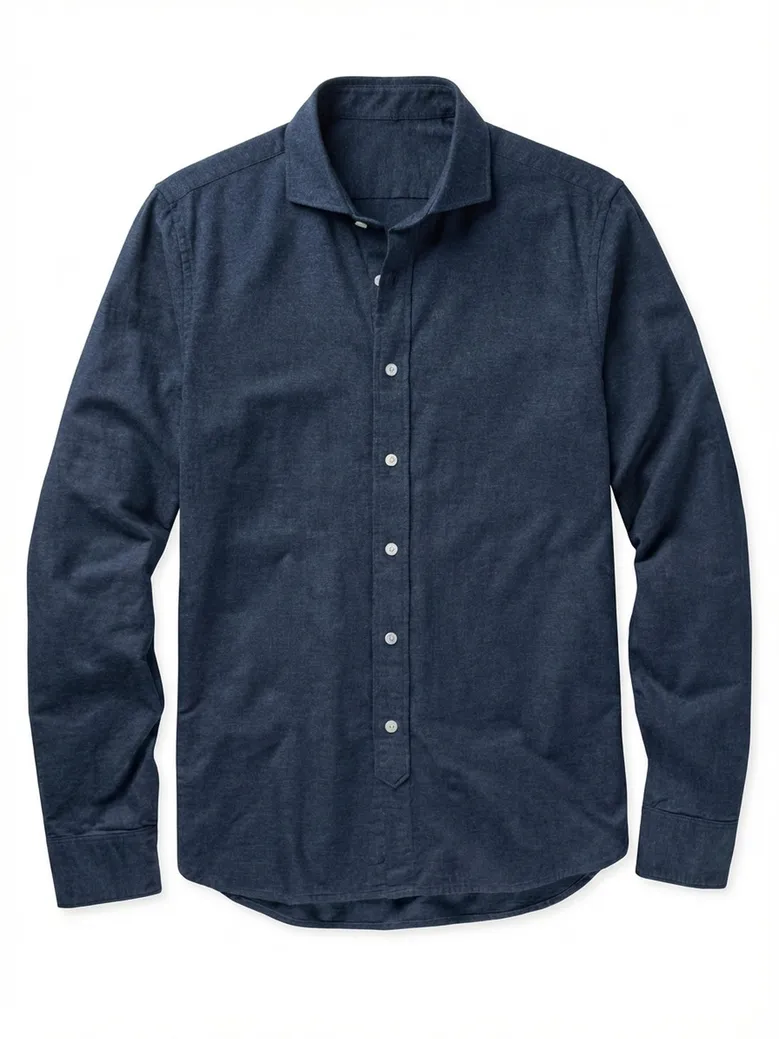 Easy-iron plain white poplin shirt
