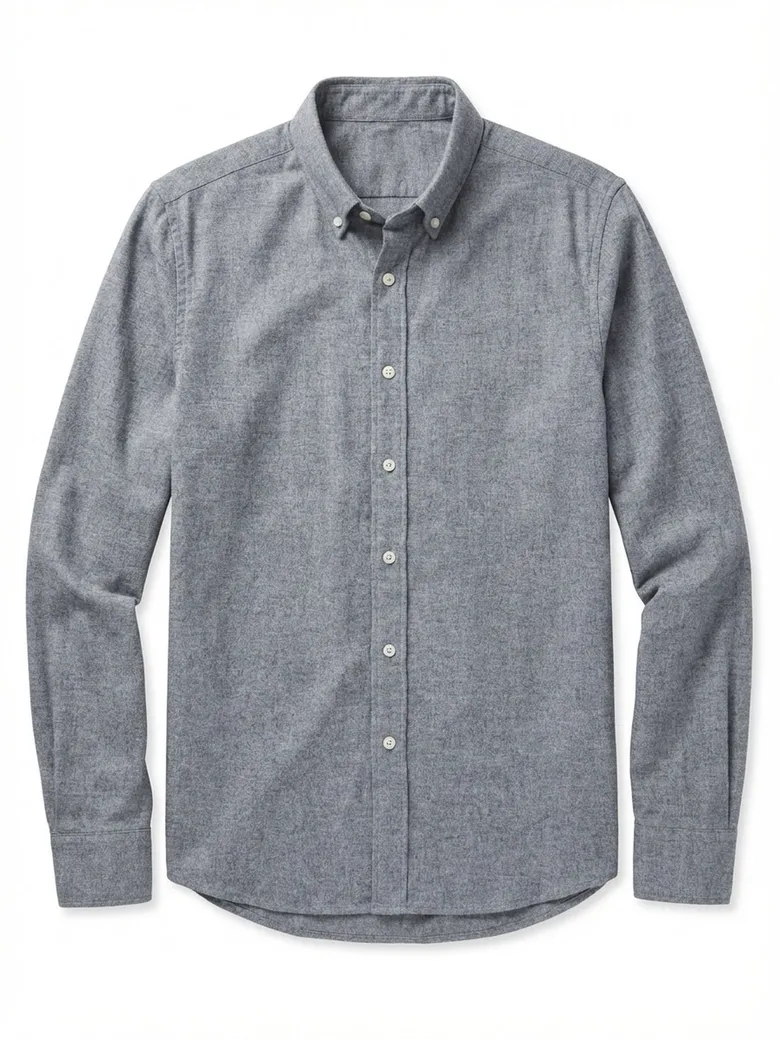 Easy-iron plain white poplin shirt