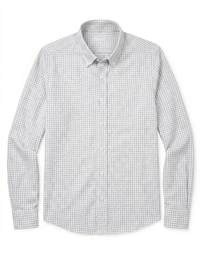 Easy-iron plain white poplin shirt
