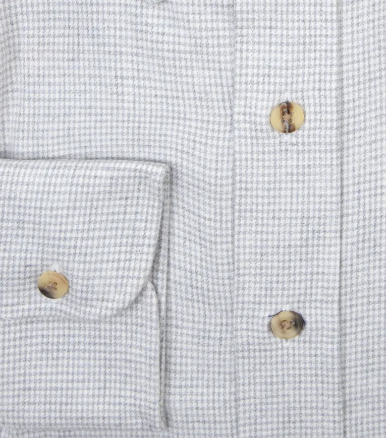 Easy-iron plain white poplin shirt
