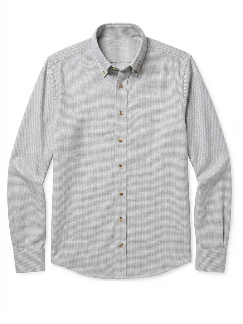 Easy-iron plain white poplin shirt