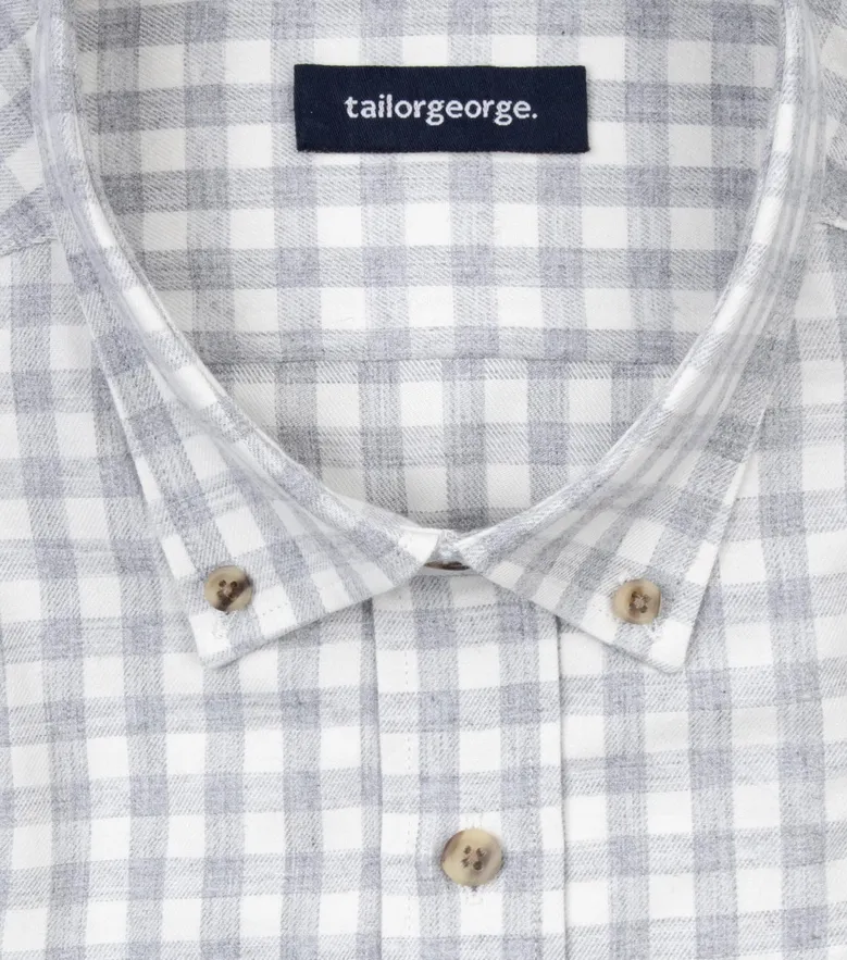 Easy-iron plain white poplin shirt