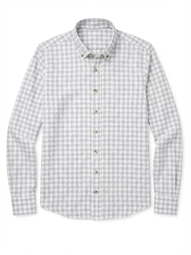 Easy-iron plain white poplin shirt