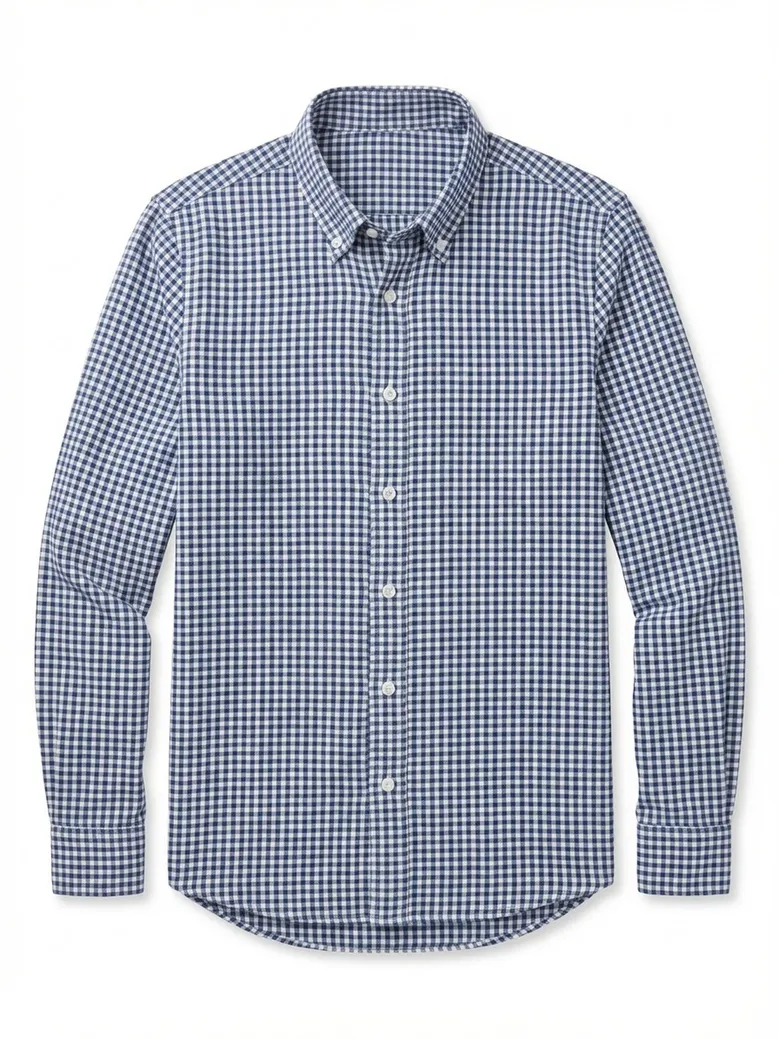 Easy-iron plain white poplin shirt