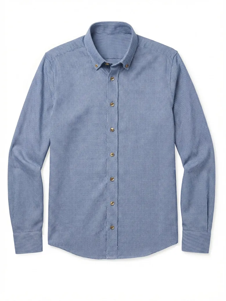Easy-iron plain white poplin shirt