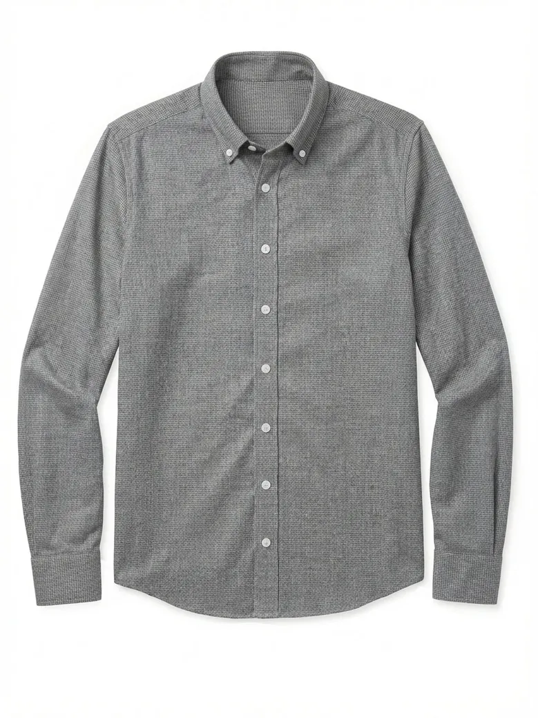 Easy-iron plain white poplin shirt