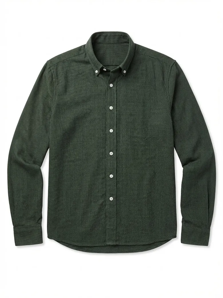 Easy-iron plain white poplin shirt