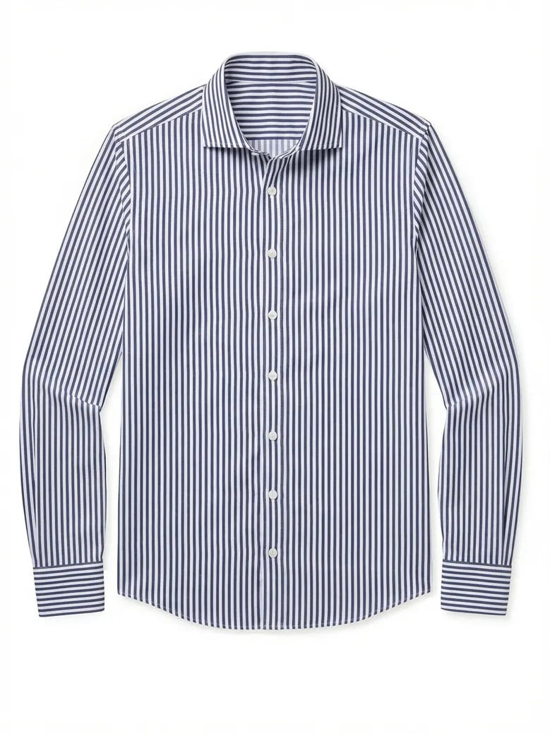 Easy-iron plain white poplin shirt