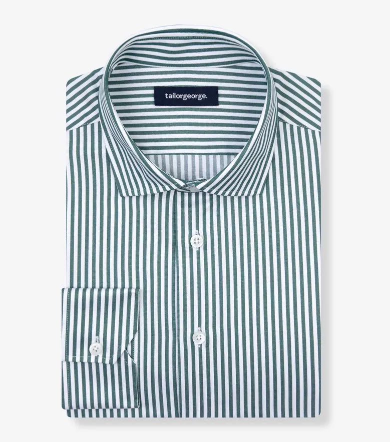Easy-iron plain white poplin shirt