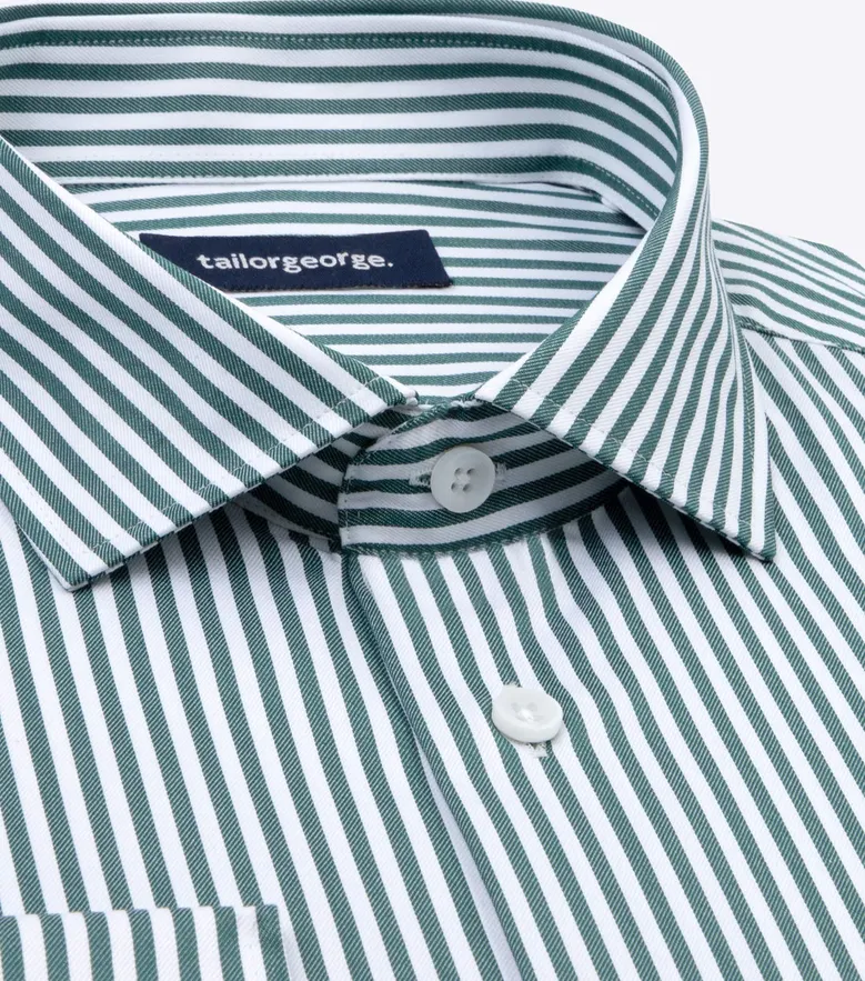 Easy-iron plain white poplin shirt