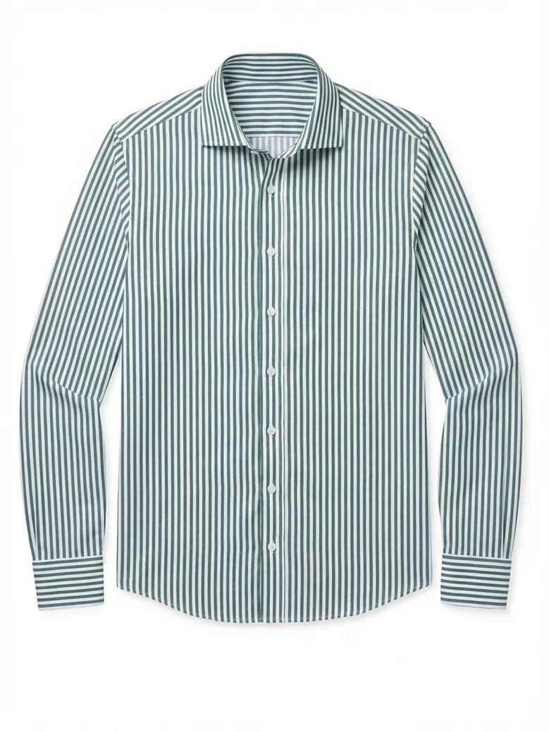 Easy-iron plain white poplin shirt