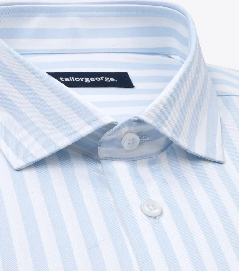 Easy-iron plain white poplin shirt
