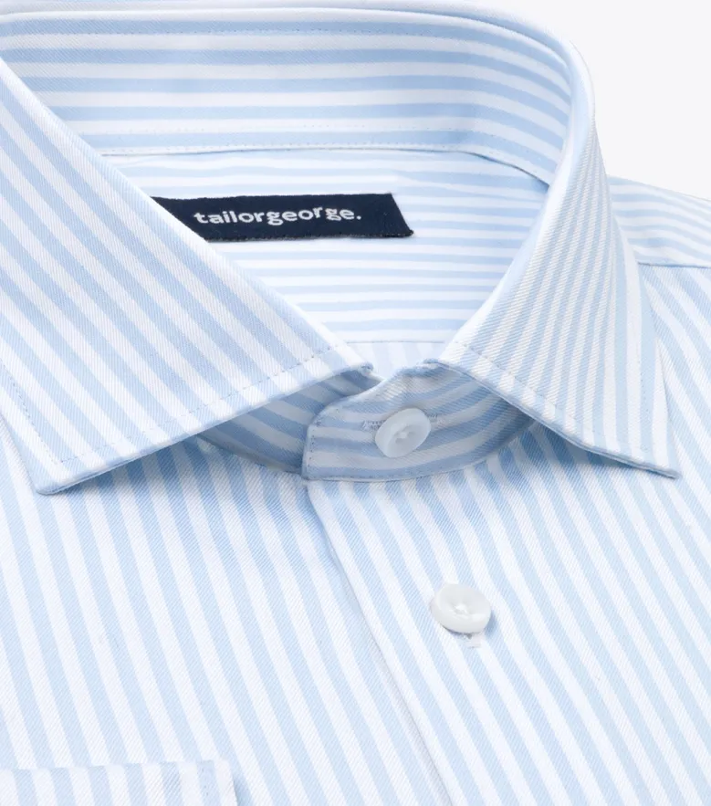 Easy-iron plain white poplin shirt