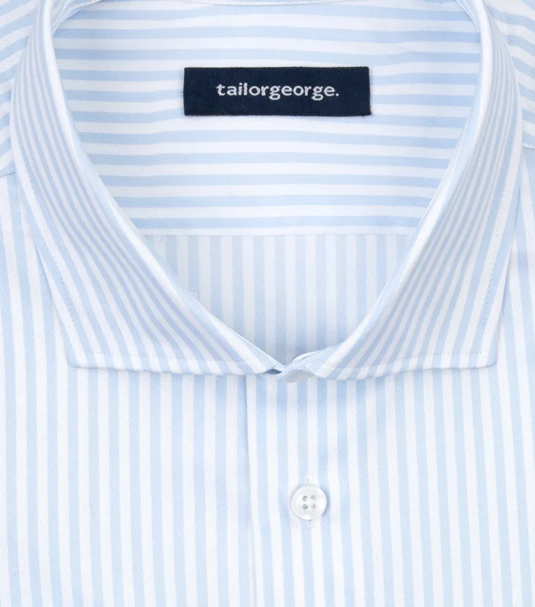 Easy-iron plain white poplin shirt