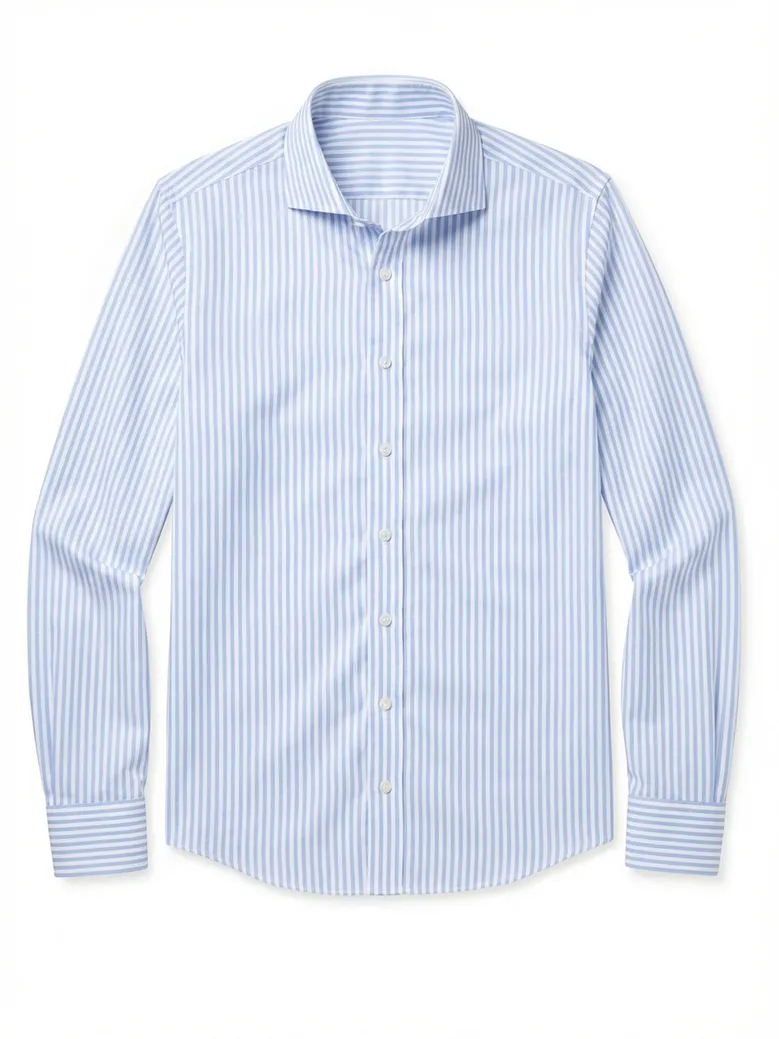 Easy-iron plain white poplin shirt