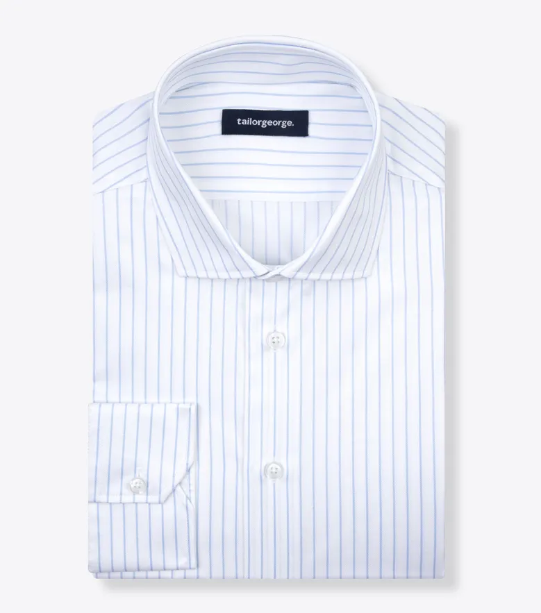 Easy-iron plain white poplin shirt