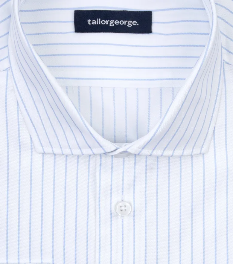 Easy-iron plain white poplin shirt