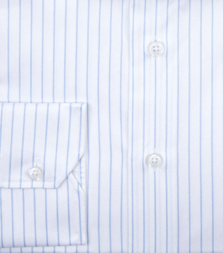 Easy-iron plain white poplin shirt