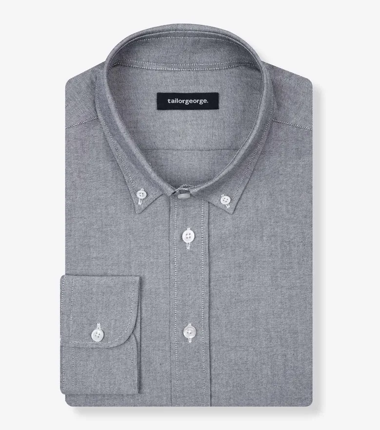 Easy-iron plain white poplin shirt