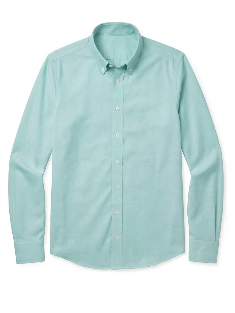 Easy-iron plain white poplin shirt