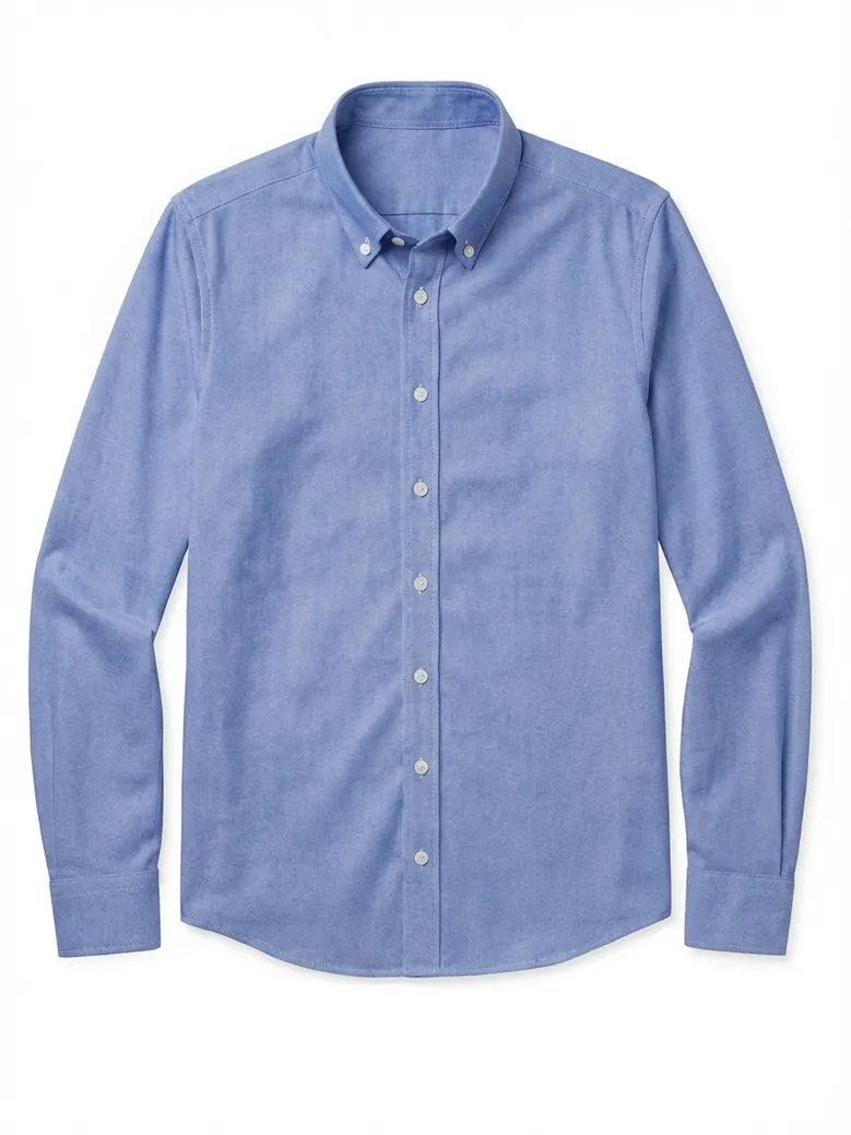 Easy-iron plain white poplin shirt