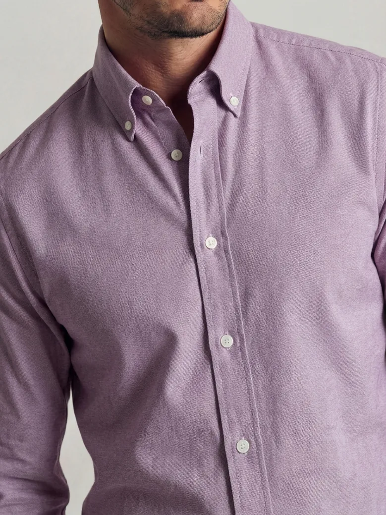 Easy-iron plain white poplin shirt