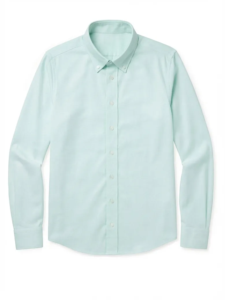 Easy-iron plain white poplin shirt