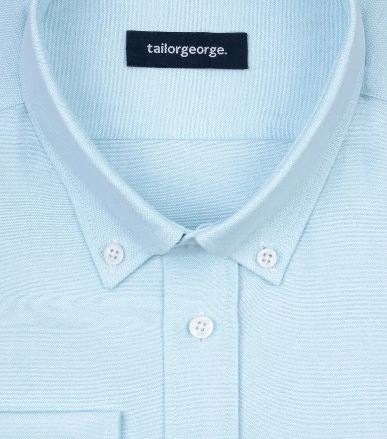 Easy-iron plain white poplin shirt