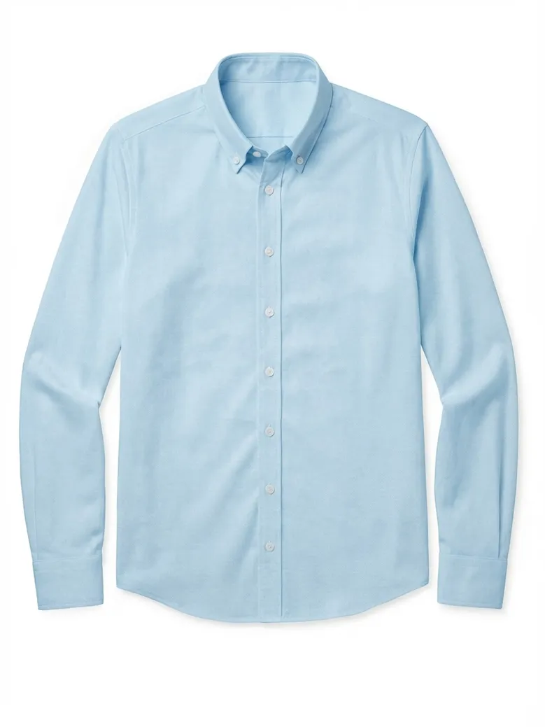 Easy-iron plain white poplin shirt