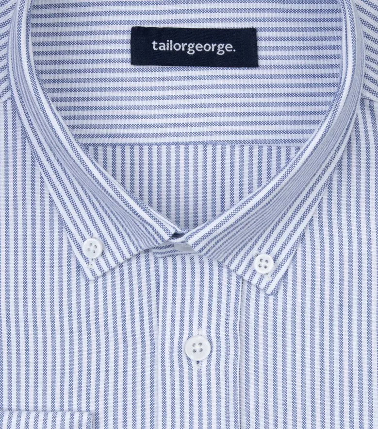 Easy-iron plain white poplin shirt