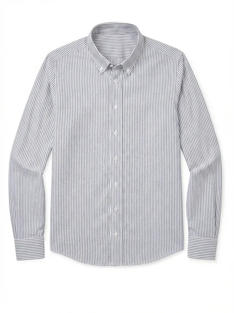 Easy-iron plain white poplin shirt