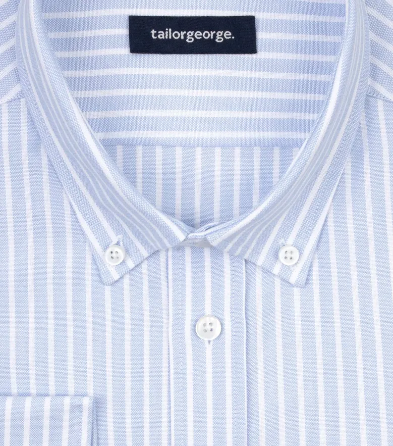Easy-iron plain white poplin shirt