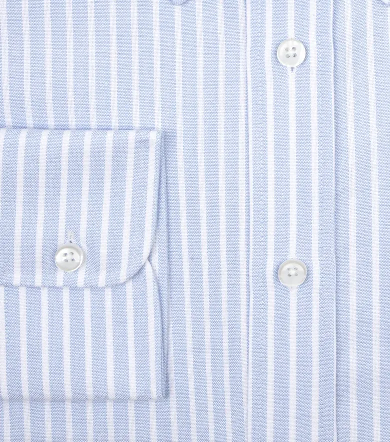 Easy-iron plain white poplin shirt