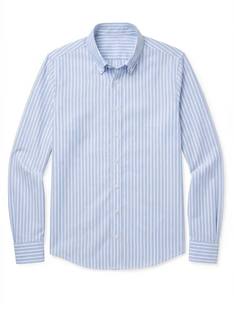 Easy-iron plain white poplin shirt