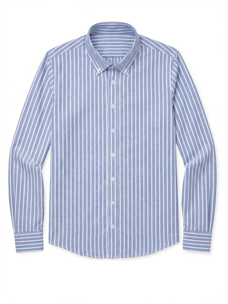 Easy-iron plain white poplin shirt