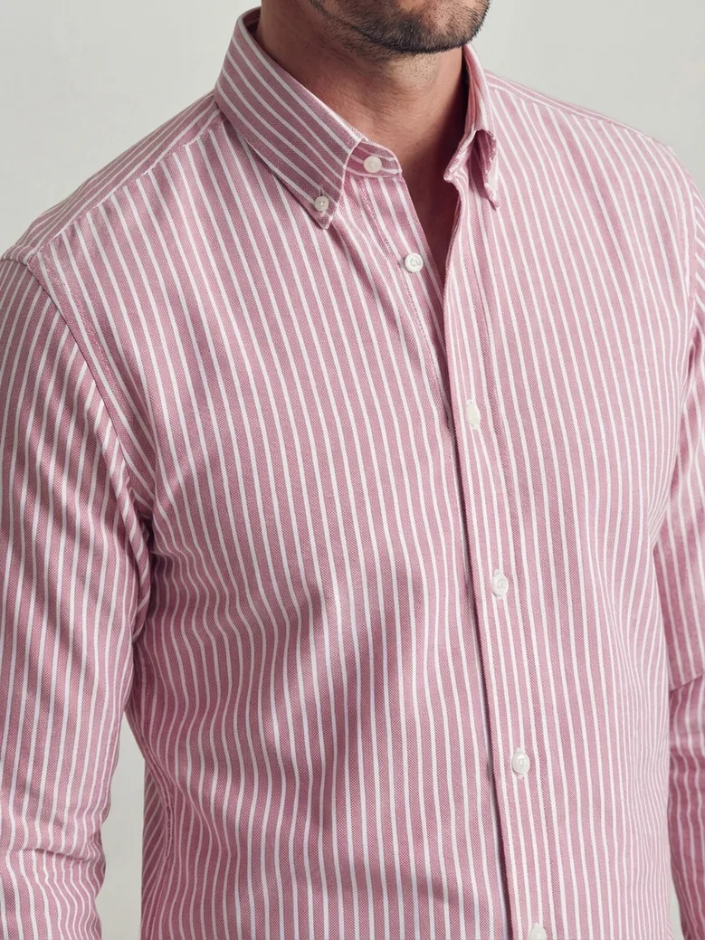 Easy-iron plain white poplin shirt