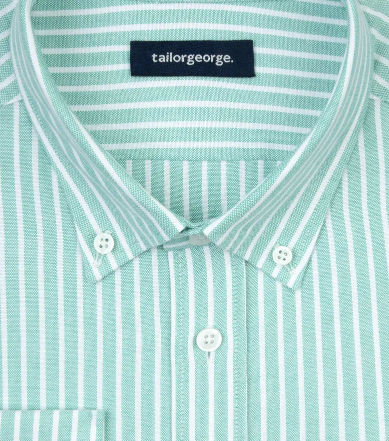 Easy-iron plain white poplin shirt