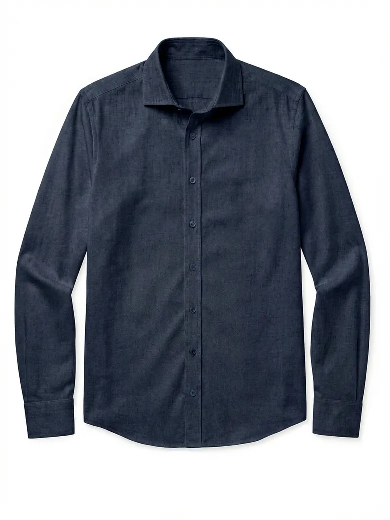Easy-iron plain white poplin shirt