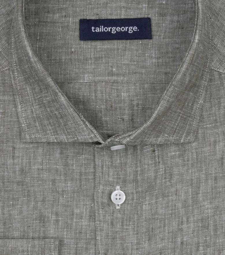 Easy-iron plain white poplin shirt