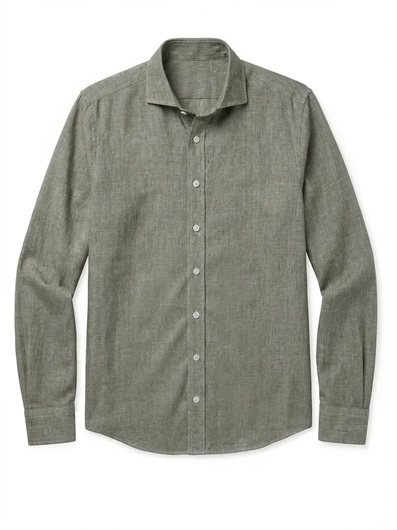 Easy-iron plain white poplin shirt