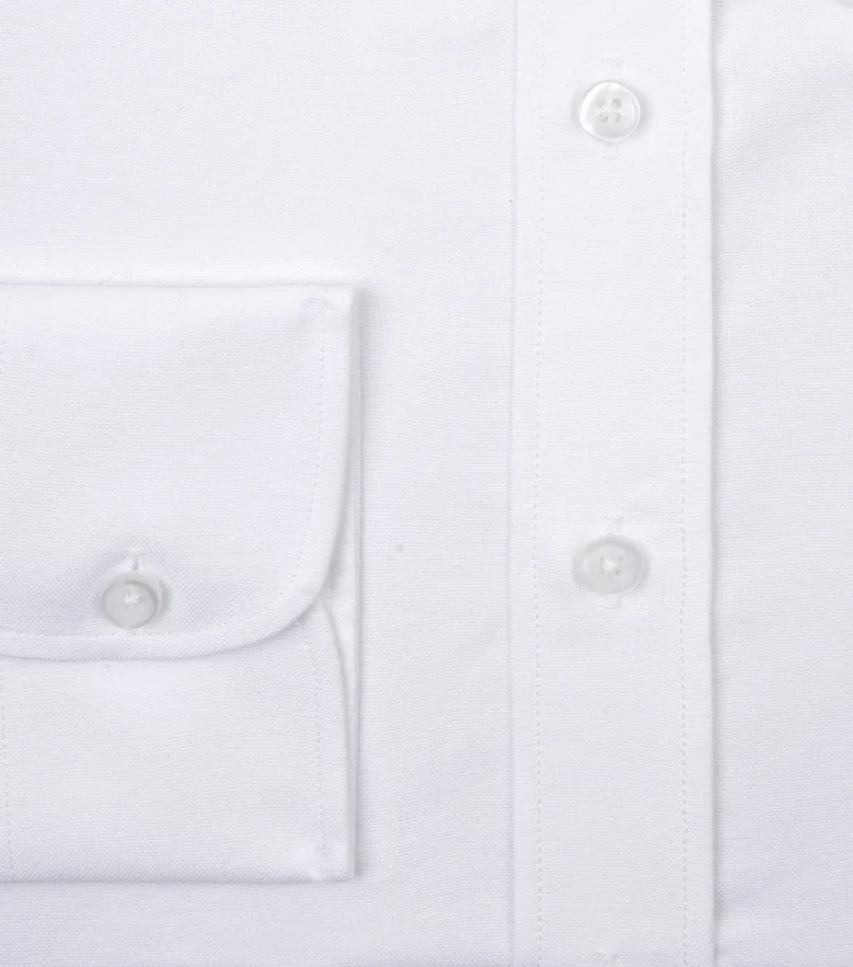 Easy-iron plain white poplin shirt