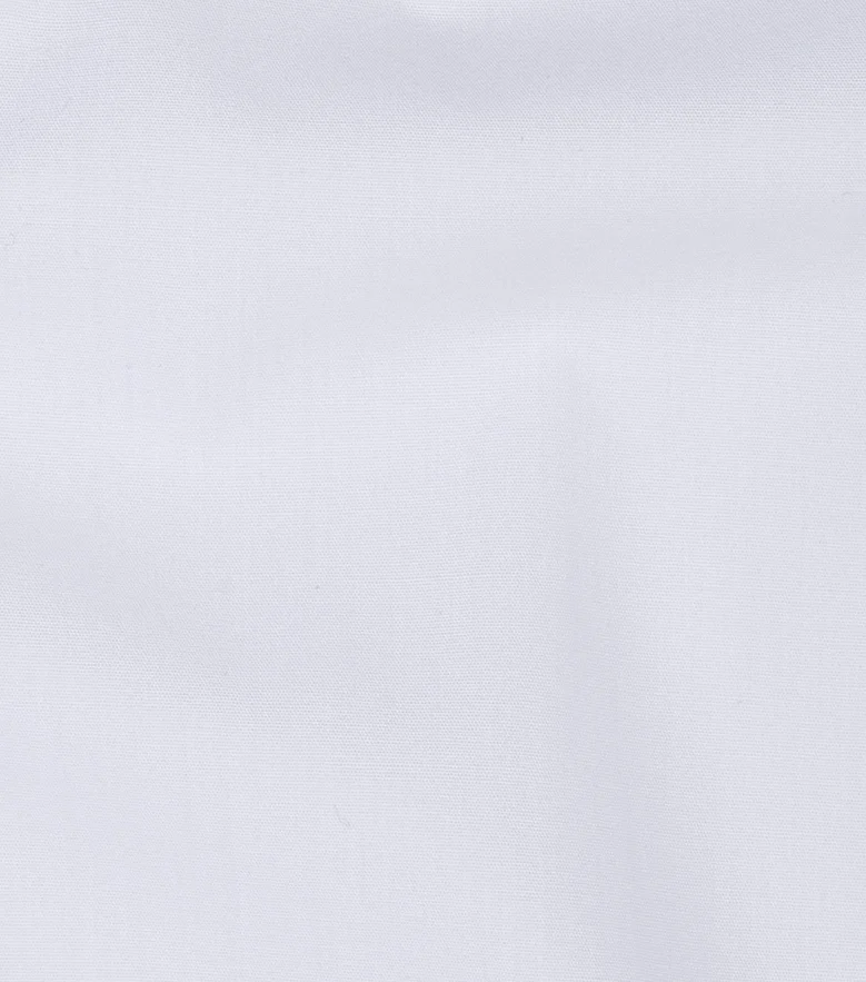 Easy-iron plain white poplin shirt
