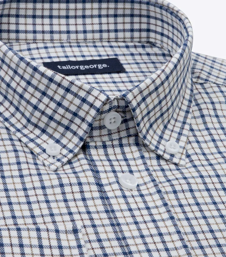 Easy-iron plain white poplin shirt